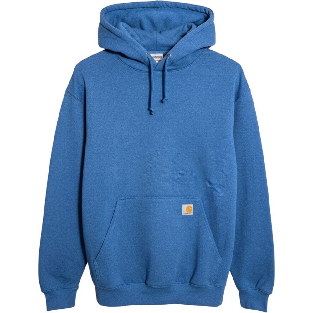 Carhartt Mens Loose Fit Midweight Sleeve Logo Hooded Sweatshirt Blue Medium NEW